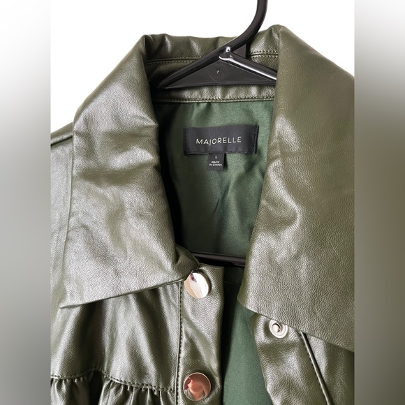 Revolve Majorelle Kai silver button closure Jacket in Olive‎ Green - Picture 4 of 12